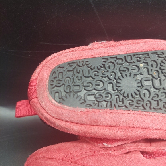 UGG TASMAN RED SUEDE SHEARLING INFANT BOOTS BOOTIES 4/5 - Picture 7 of 10